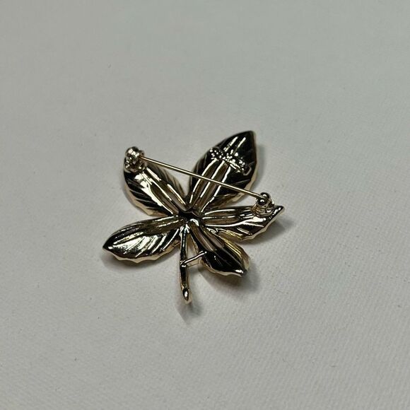 Vintage Sarah Coventry Signed Gold Tone Maple Leaf Brooch - Picture 3 of 6